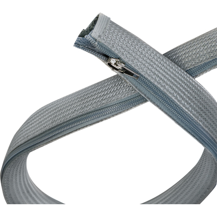 LogiLink Kabelschlauch mit Reiverschluss, 1,0 m, grau