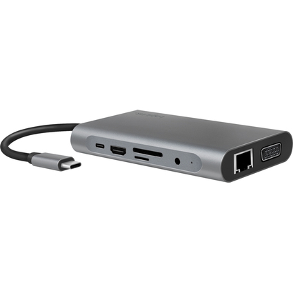 LogiLink USB 3.2 Multifunktionshub, 10-Port, USB-C, silber