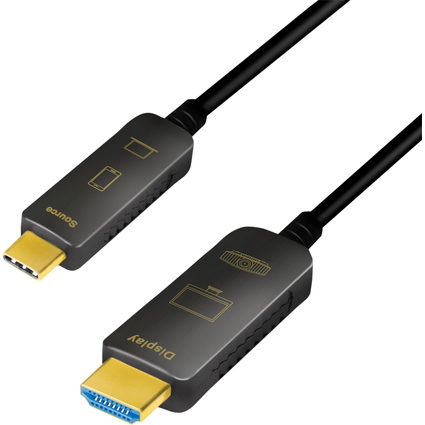 LogiLink USB-C AOC Hybrid Glasfaserkabel, 4K/60Hz, 10 m