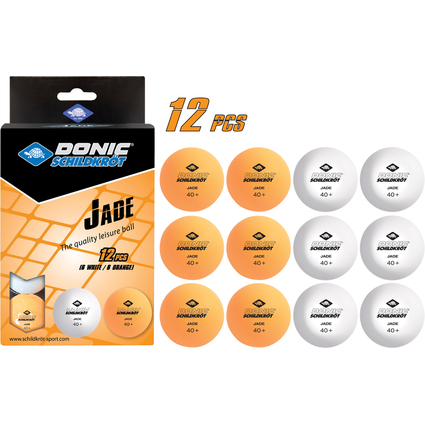 DONIC SCHILDKRT Tischtennisball "Jade", 12er Box, sortiert