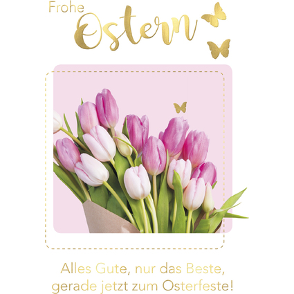 SUSY CARD Oster-Grukarte "Tulpen rosa"