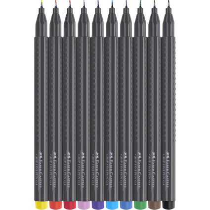 FABER-CASTELL Fineliner GRIP FINEPEN, 10er Kartonetui