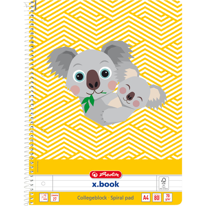 herlitz Collegeblock "Cute Animals Koala", DIN A4, liniert