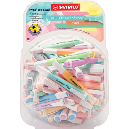 STABILO Textmarker swing cool Pastel, 100er Bonbonglas