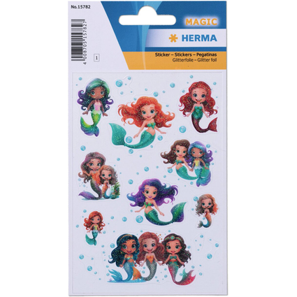 HERMA Sticker MAGIC Mermaid, Folie beglimmert