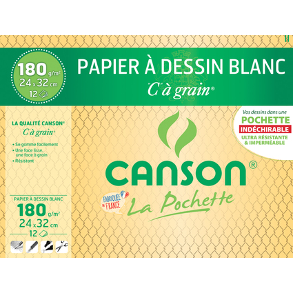 CANSON Zeichenpapier "C"  Grain, 320 x 240 mm, 180 g/qm
