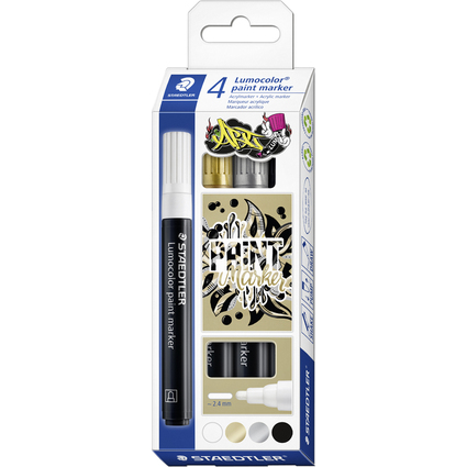 STAEDTLER Acrylmarker Lumocolor paint marker, 4er Etui