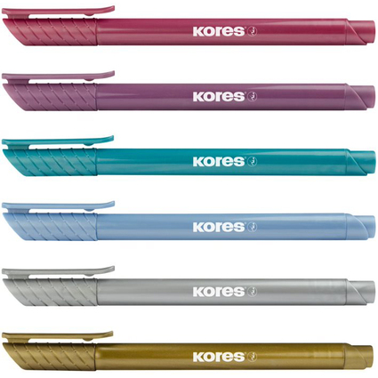 Kores Fasermaler Brush Tip Marker Metallic Style