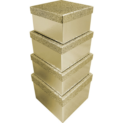 Clairefontaine Geschenkboxen-Set "Glitter gold", 4-teilig