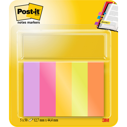 Post-it Haftstreifen Page Marker, 12,7 x 44,4 mm, Energetic