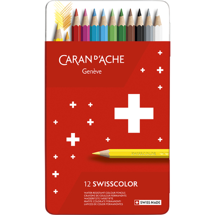 CARAN D'ACHE Buntstifte Swisscolor, 12er Metalletui