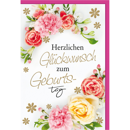 SUSY CARD Geburtstagskarte "Rosen-Ecken"
