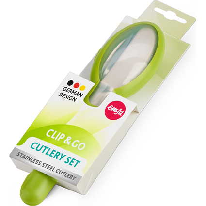 emsa Besteck-Set CLIP & GO, 3-teilig mit Etui, grn