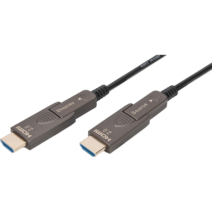 DIGITUS HDMI AOC Hybrid Glasfaserkabel, 4K, schwarz, 10 m