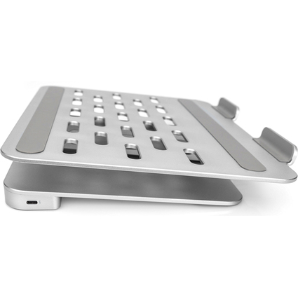 DIGITUS Notebook-Stnder, mit USB-C Docking Station, silber
