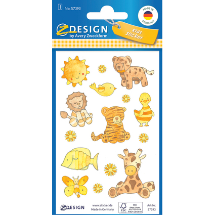 AVERY Zweckform ZDesign KIDS Papier-Sticker, gelb