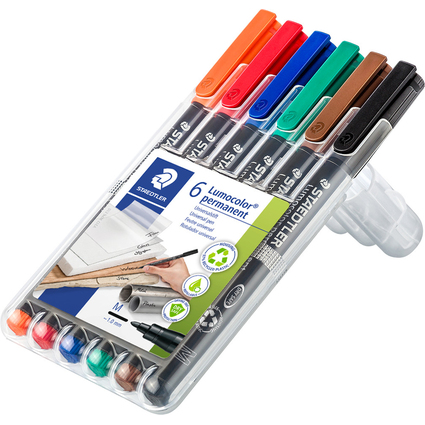 STAEDTLER Lumocolor Permanent-Marker 317M, 6er Etui