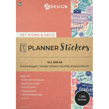 AVERY Zweckform ZDesign Planungs-Sticker "ICONS & DECO"