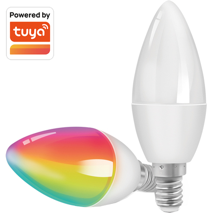 LogiLink Wi-Fi Smart LED-Lampe, Tuya kompatibel, E14, wei