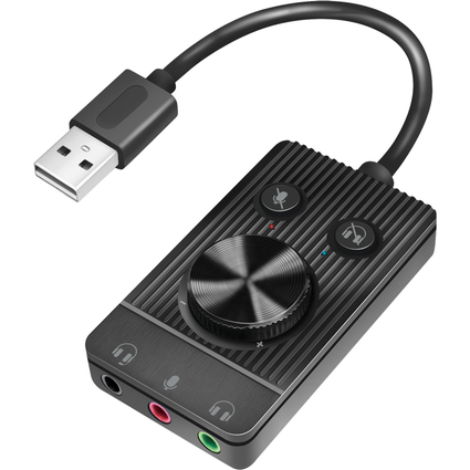 LogiLink USB 2.0 Audio-Adapter mit Lautstrkeregler, schwarz