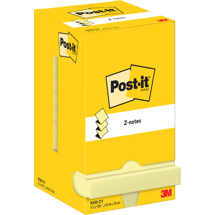 Post-it Z-Notes Haftnotizen, 76 x 76 mm, gelb