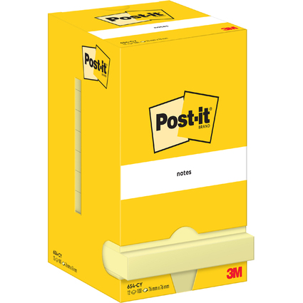 Post-it Haftnotizen Notes, 76 x 76 mm, gelb