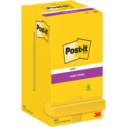 Post-it Super Sticky Notes Haftnotizen, 76 x 76 mm, gelb