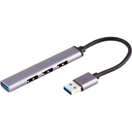 shiverpeaks BASIC-S USB-A 3.0 Hub, 4-fach, ALU, slim