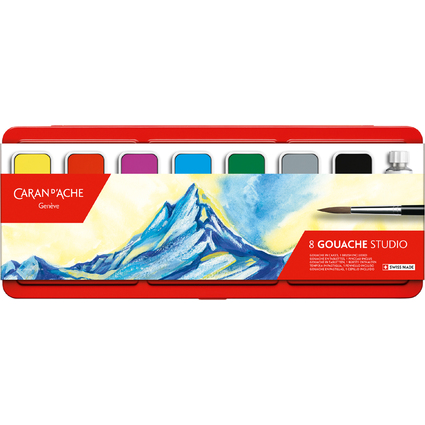 CARAN D'ACHE Gouache GOUACHE STUDIO, in Tabletten, 8er Etui