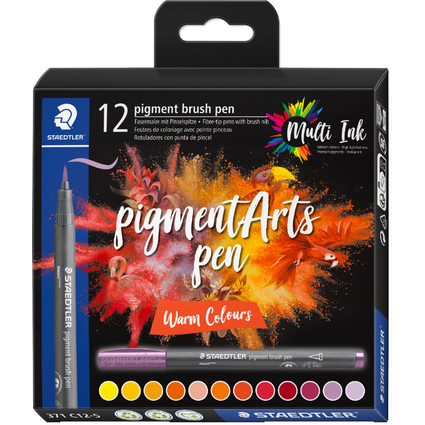 STAEDTLER Fasermaler pigment brush pen "Warm Colours"