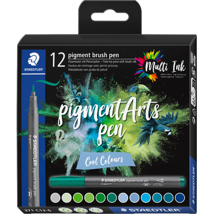 STAEDTLER Fasermaler pigment brush pen "Cool Colours"