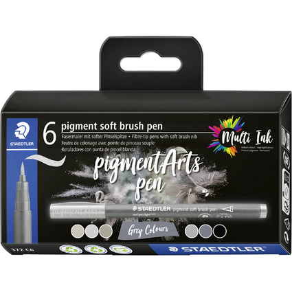 STAEDTLER Fasermaler pigment soft brush pen "Grey Colours"