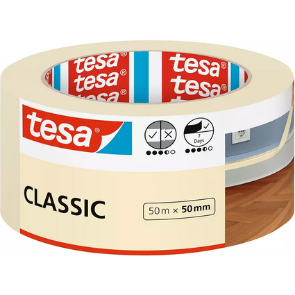 tesa Maler Krepp Classic Abdeckband, 50 mm x 50 m