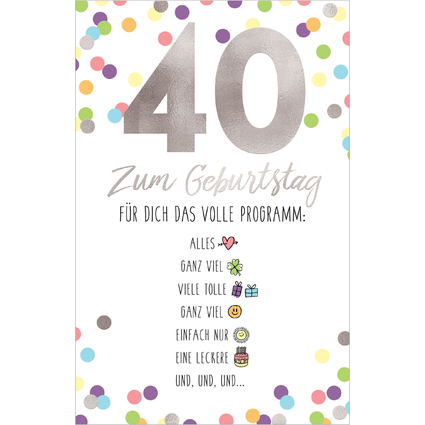 SUSY CARD Geburtstagskarte - 40. Geburtstag "Emoji 2"
