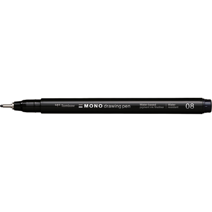 Tombow Fineliner MONO drawing pen, schwarz, Strichstrke 08