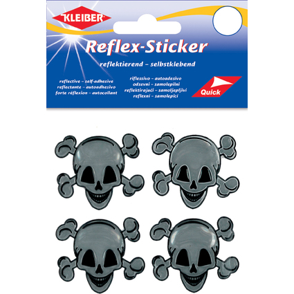 KLEIBER Reflex-Sticker "Totenkopf", silber