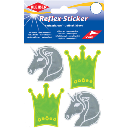 KLEIBER Reflex-Sticker "Krone & Einhorn", gelb/silber