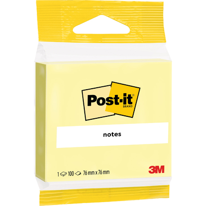 3M Post-it Notes Haftnotizen, 76 x 76 mm, gelb, Blister