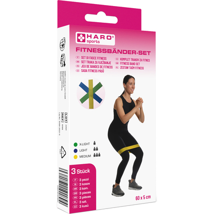 HARO Fitness-Bnder-Set, leicht - medium, 3er-Set