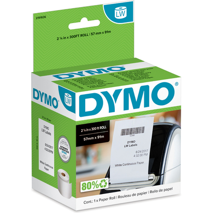 DYMO LabelWriter-Bonrolle, 57 mm x 91 m, wei