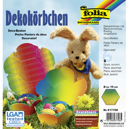 folia Dekokrbchen aus Regenbogenkarton, Durchm.: 150 mm