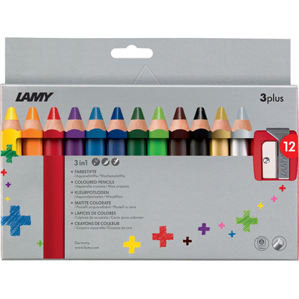 LAMY 3-in-1 Buntstifte 3plus, 12er Kartonetui