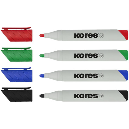 Kores Whiteboard- & Flipchart-Marker "ECO XW1", 4er Etui