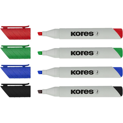 Kores Whiteboard- & Flipchart-Marker "ECO XW2", 4er Etui