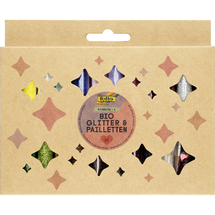 folia BIO Glitter- & Pailletten-Set, Rainbow L