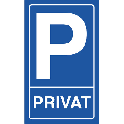 EXACOMPTA Hinweisschild "Privatparkplatz", blau/wei