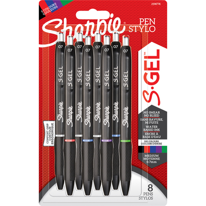 Sharpie Gelschreiber S-GEL, 0,7 mm, sortiert, 8er Blister