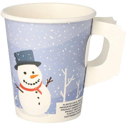 PAPSTAR Papp-Trinkbecher mit Henkel "Snowtime", 0,2 l