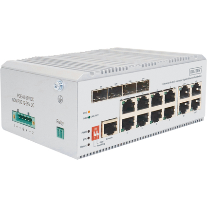 DIGITUS Industrial Gigabit Ethernet PoE Switch, 8-Port