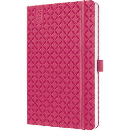 sigel Buchkalender Jolie Flair 2025, Kunstleder, A5, fuchsia